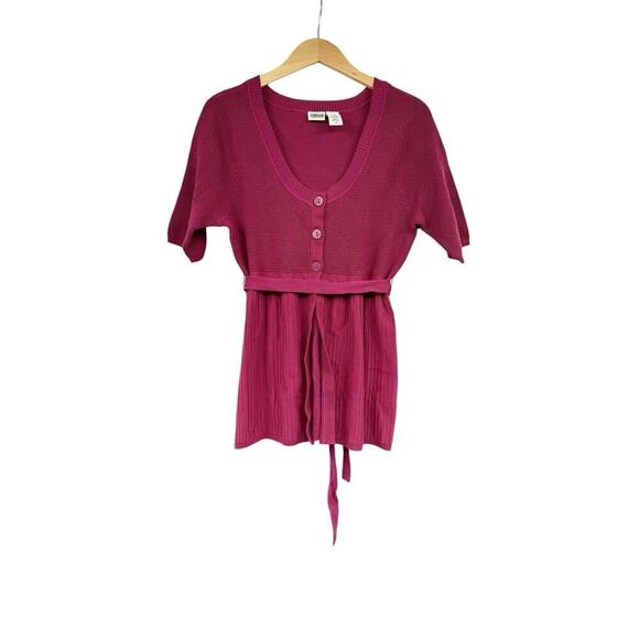 Route 66 Y2K Style Babydoll Style Sweater Top Burgundy Womens Large - Picture 1 of 7